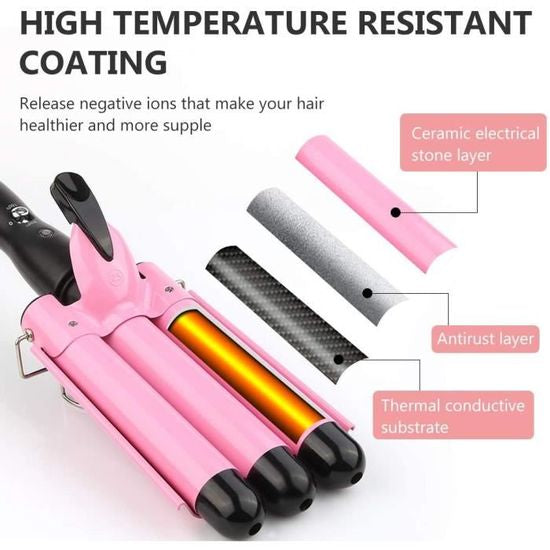 Triple hair curler