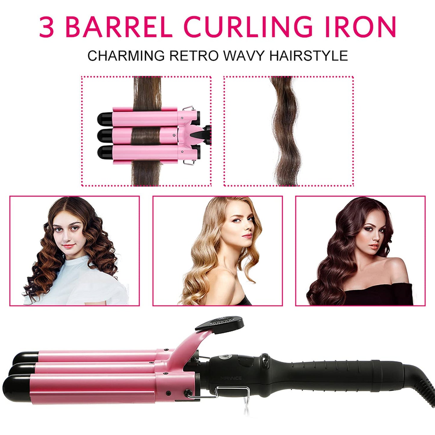 Triple hair curler